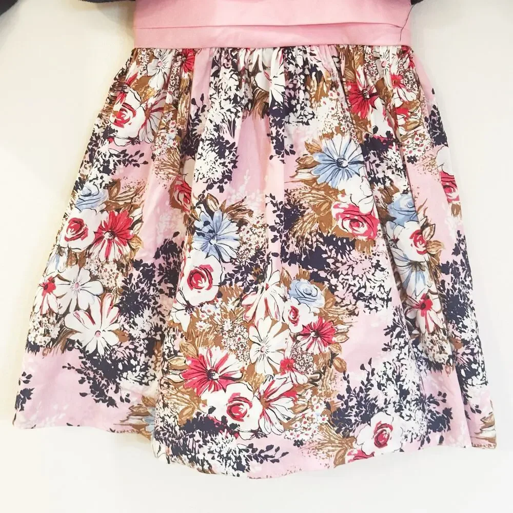 Toddler Girls Fancy Dress sz 3T Pink floral dress Two Piece Special Occasion